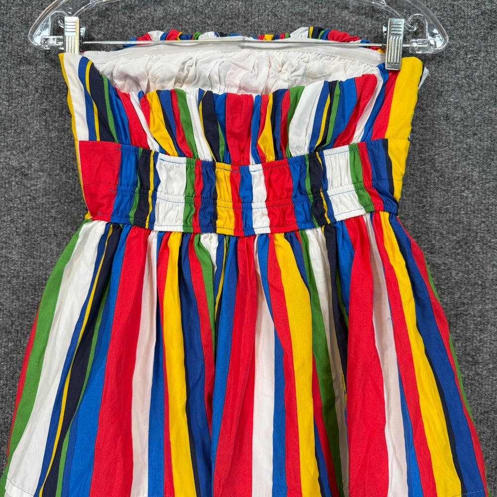 Anthropologie Dress Women Small Multicolor Striped Strapless Colorful Tiered NEW - Picture 7 of 11